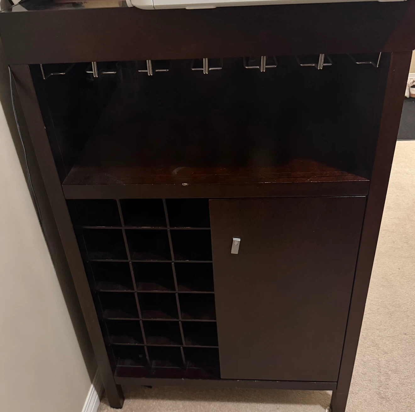Dark Brown Wooden Wine Cabinet 🏈