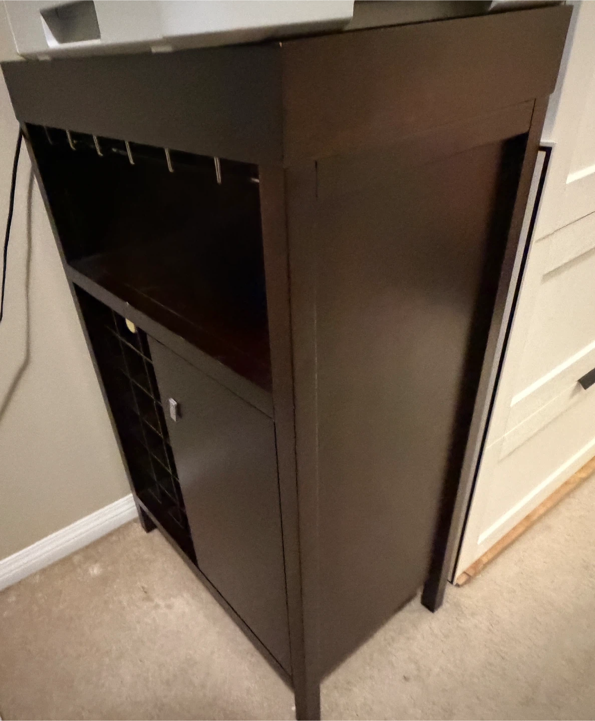 Dark Brown Wooden Wine Cabinet 🏈 - photo 2
