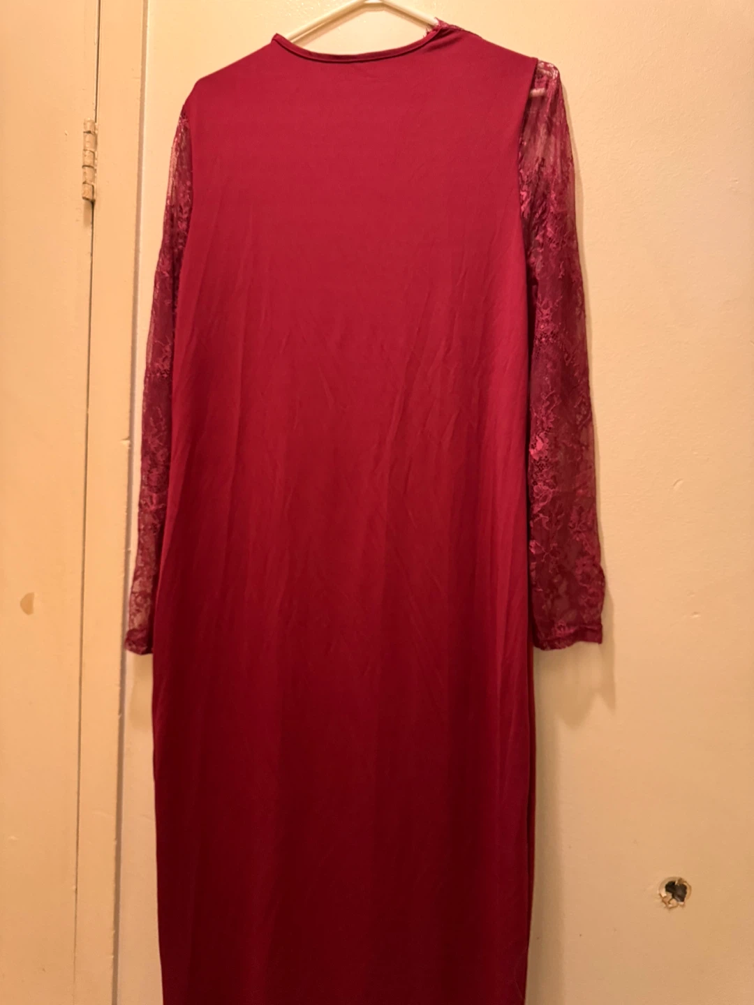 Red Long Sleeve Lace Dress 🏈 - photo 5