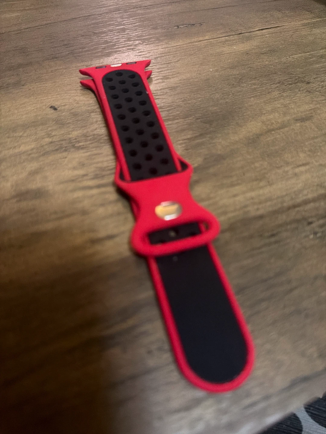 Red and Black Apple Watch Sport Band 🏈
