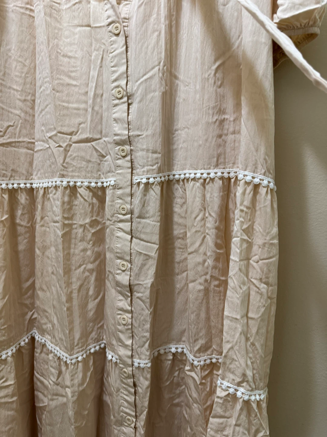 Light Beige Tiered Midi Dress 🏈 - photo 2