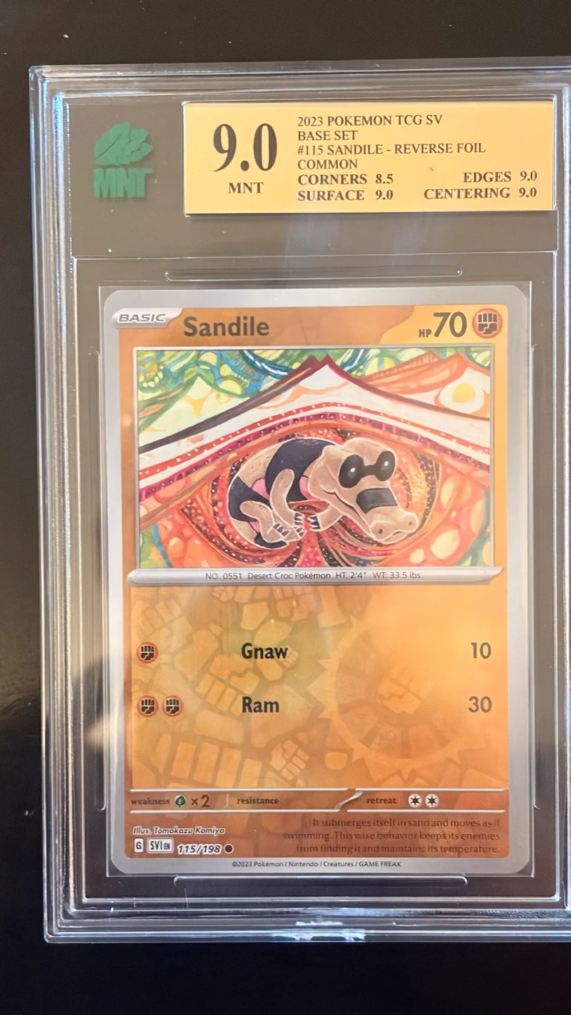2023 Pokemon Sandile Reverse Foil Card MNT 9.0