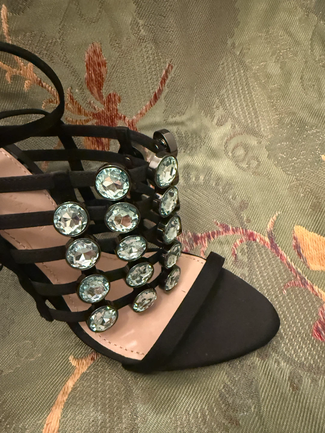 🏈ZARA Woman Black Embellished Heels Size 38 - photo 4