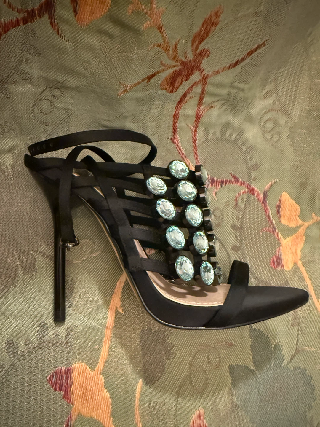 🏈ZARA Woman Black Embellished Heels Size 38 - photo 5