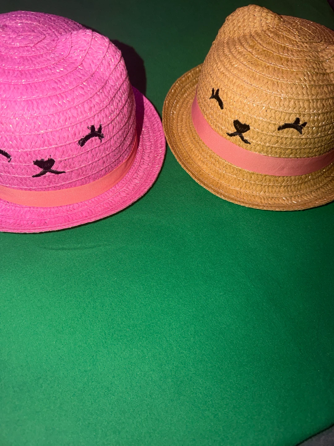 Two Straw Cat Hats 🏈