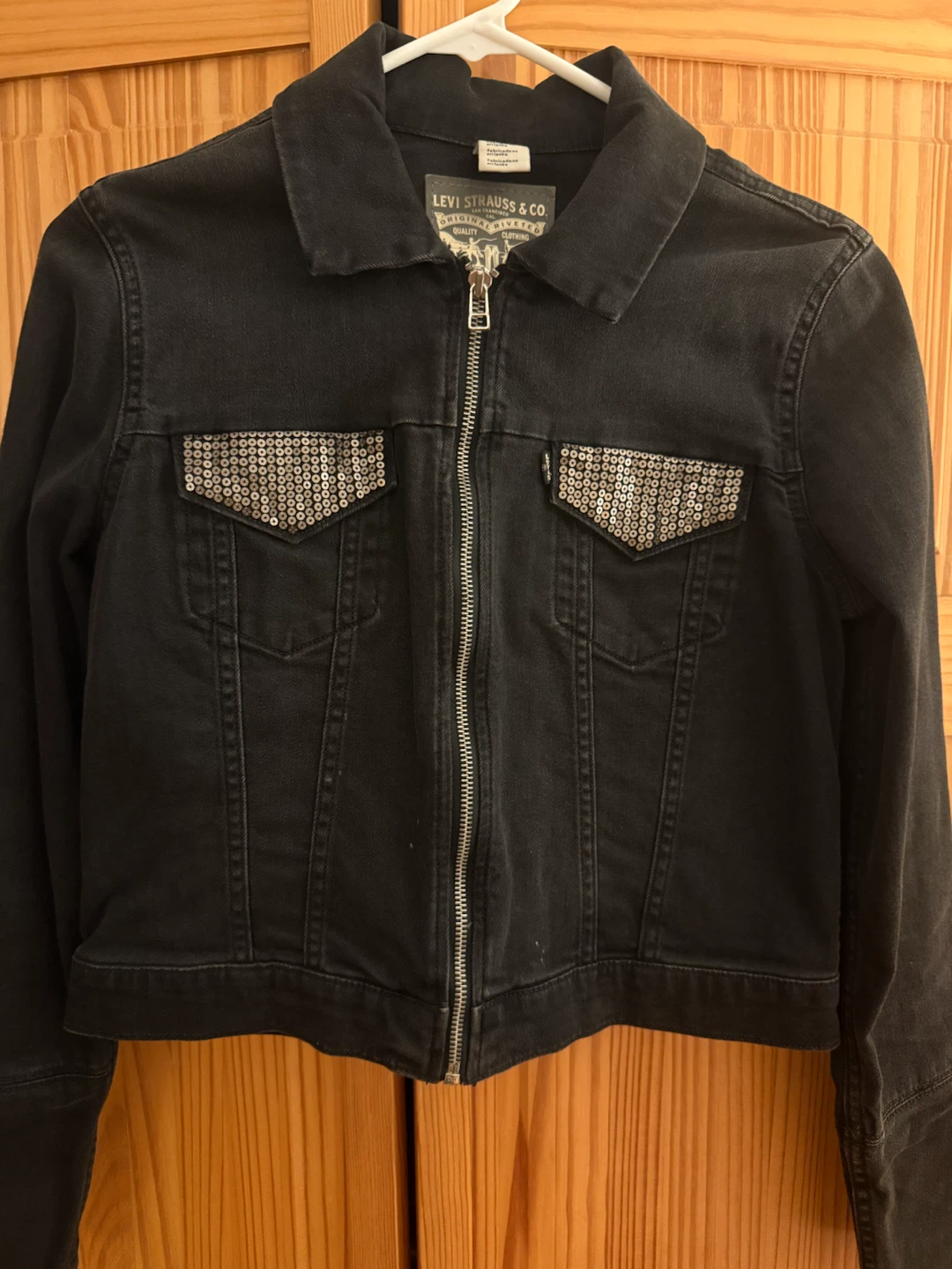 🏈Levi Strauss & Co. Black Sequin Denim Jacket