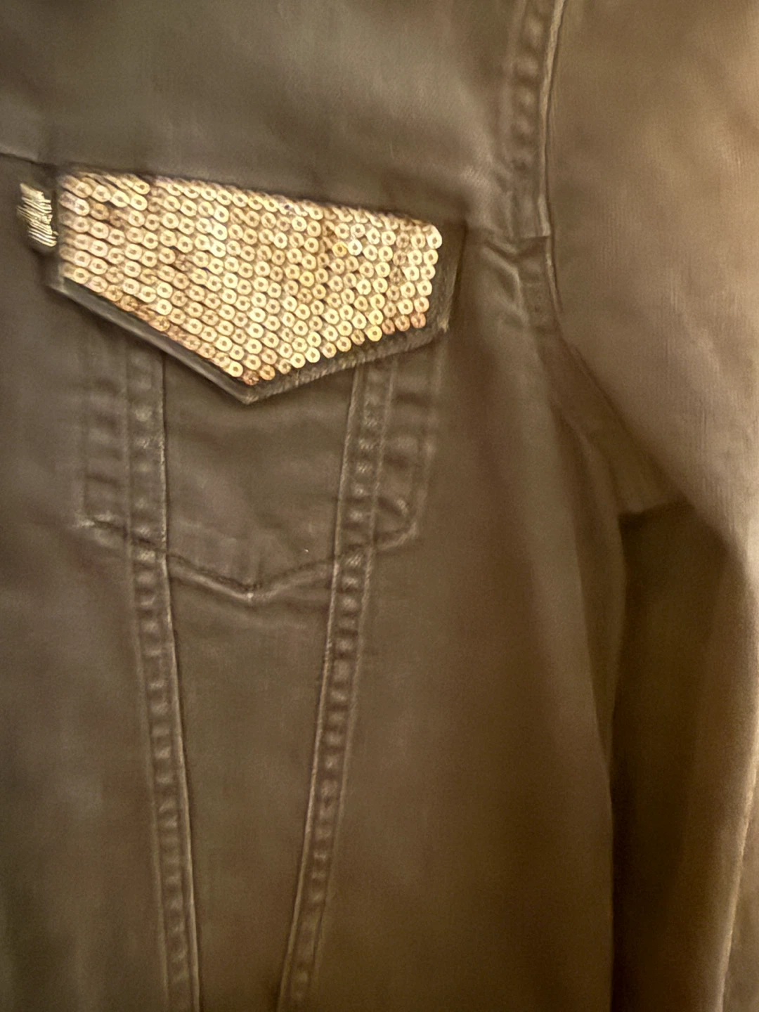 🏈Levi Strauss & Co. Black Sequin Denim Jacket - photo 2