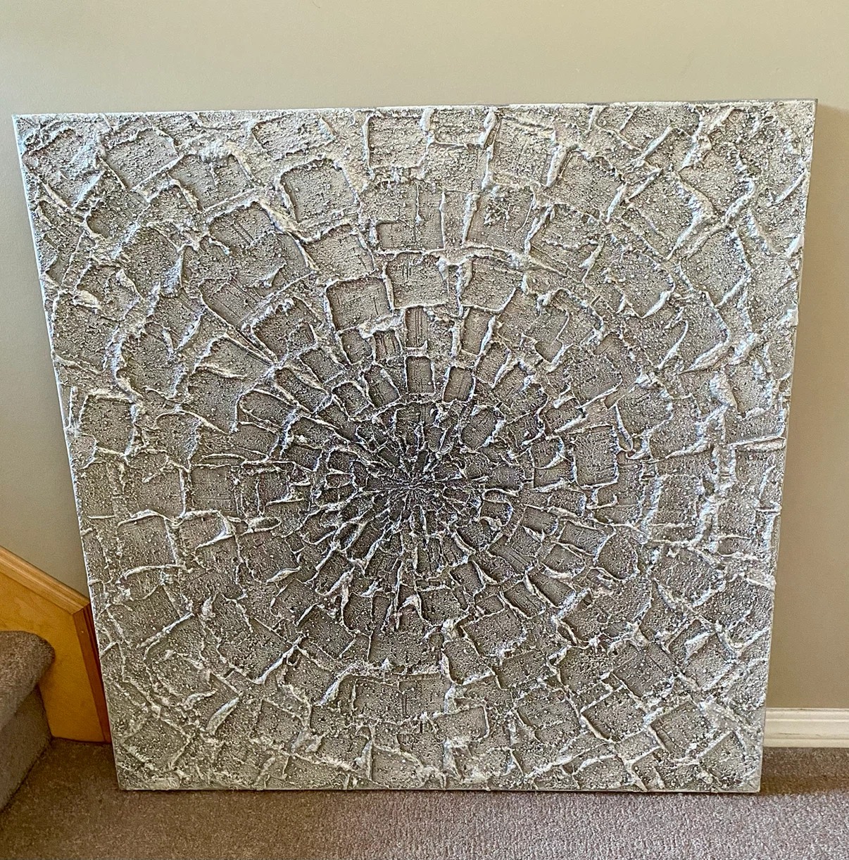 Textured Silver Abstract Wall Art 🏈