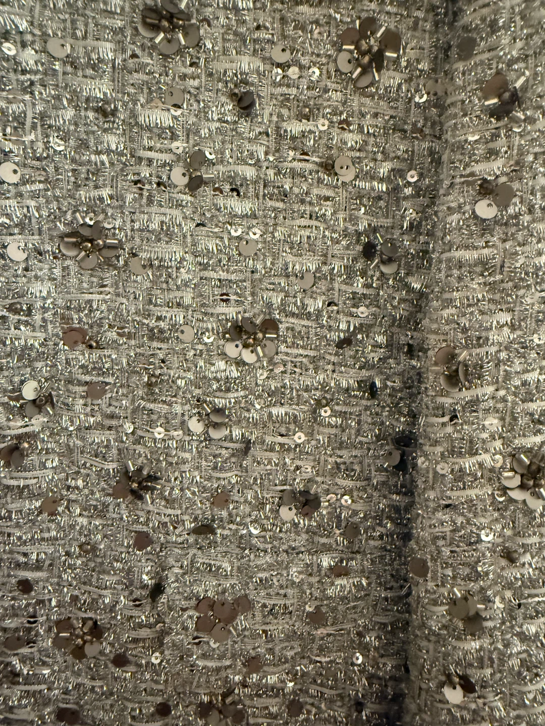 🏈Zara Silver Sequined Tweed Jacket - photo 2