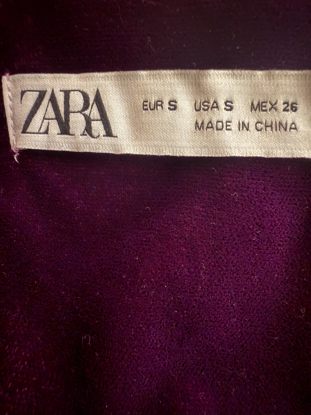 🏈Zara Purple Velvet Twist Front Long Sleeve Top - photo 2