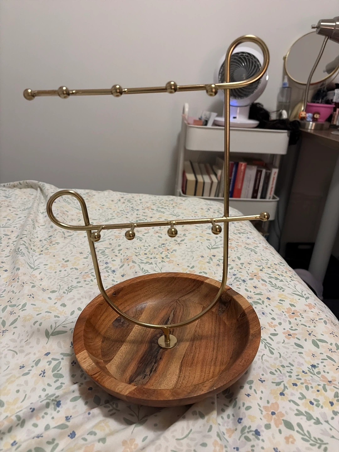 Gold and Wood Jewellery Stand