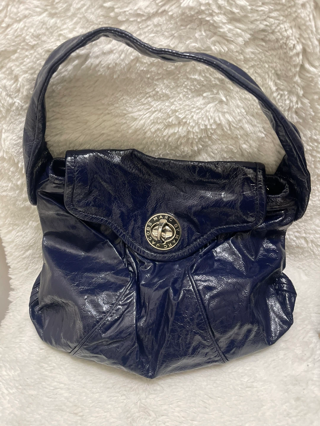 Marc by Marc Jacobs Navy Blue Patent Handbag