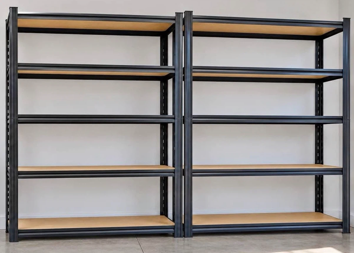 Black Steel Industrial Shelving Units