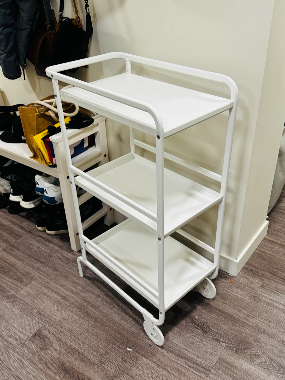 White Metal Utility Rolling Cart - photo 2
