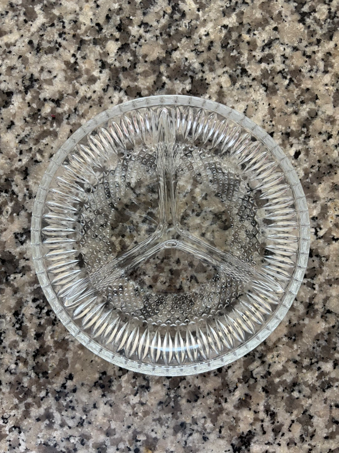 Vintage Clear Glass Divided Serving Dish 🏈