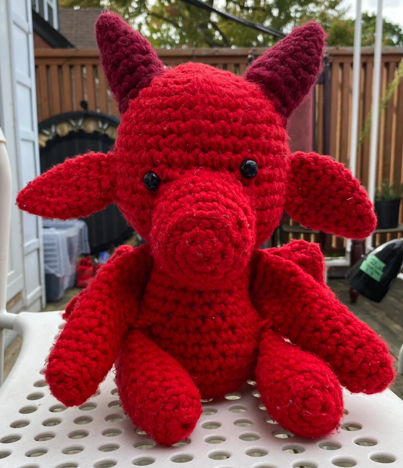 Handmade Crochet Dragon 🏈