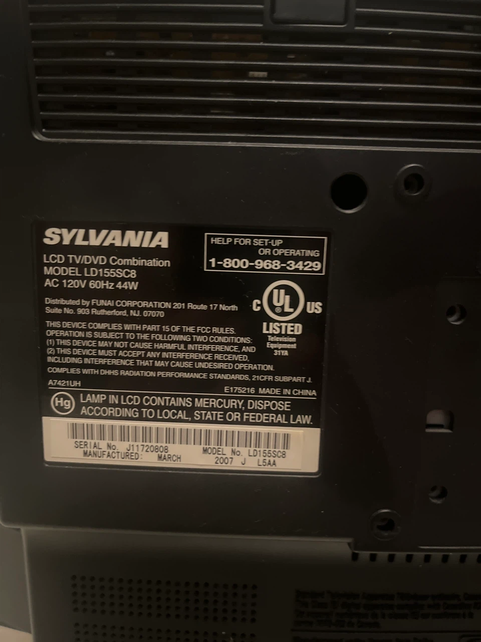 Sylvania LD155SC8 LCD TV/DVD Combination - photo 4