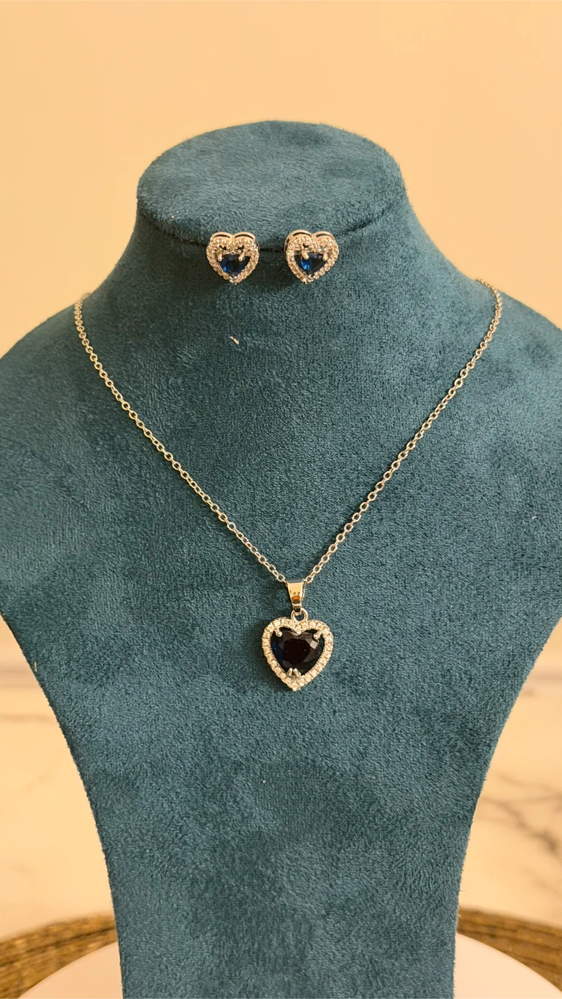 Heart Shaped Necklace and Earring Set