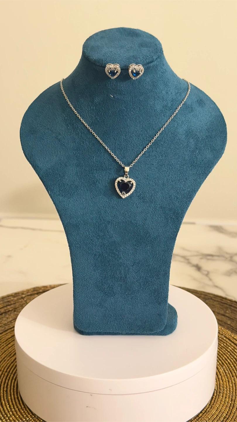 Heart Shaped Necklace and Earring Set - photo 2