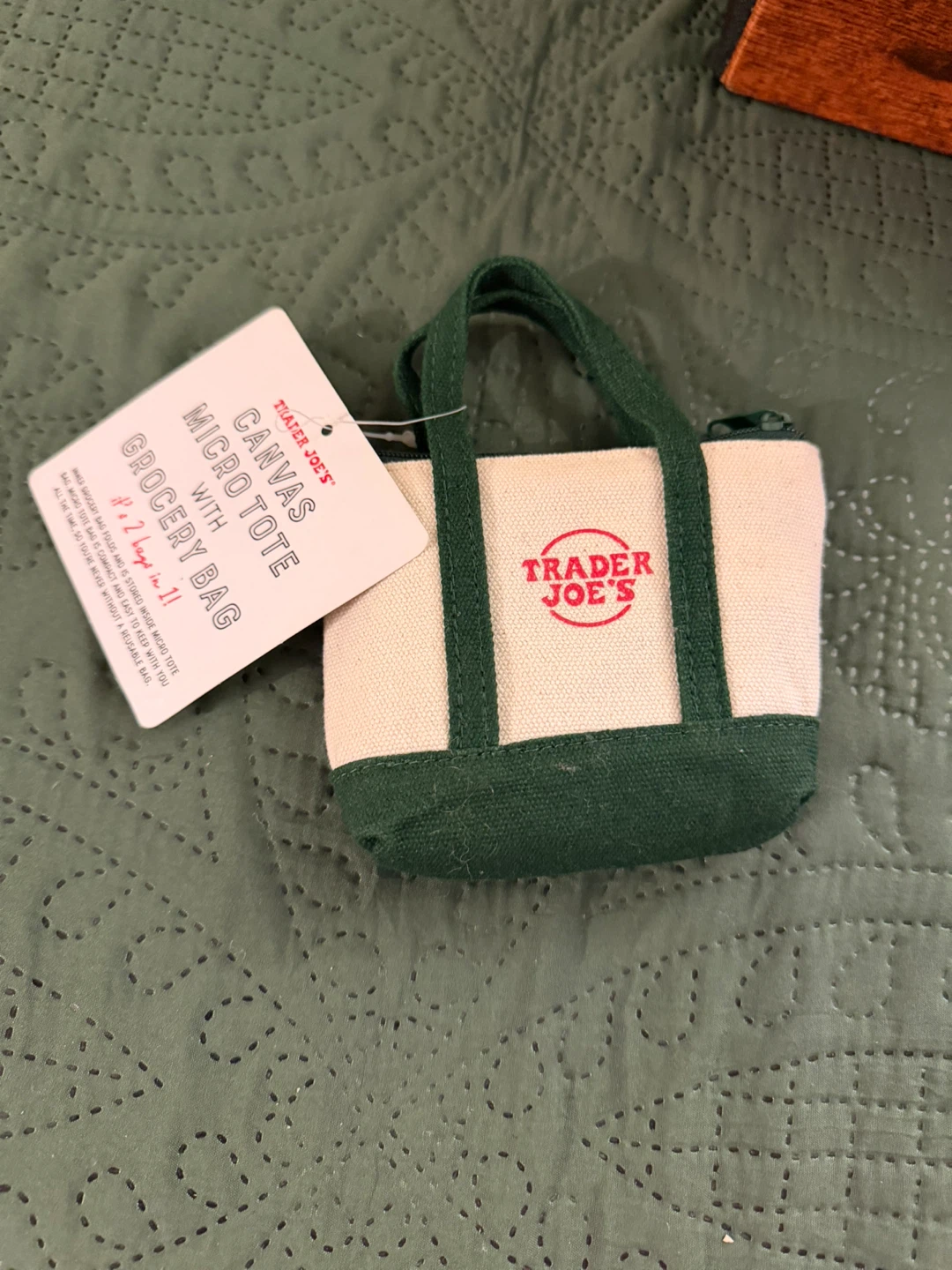 Trader Joe's Canvas Micro Tote with Grocery Bag