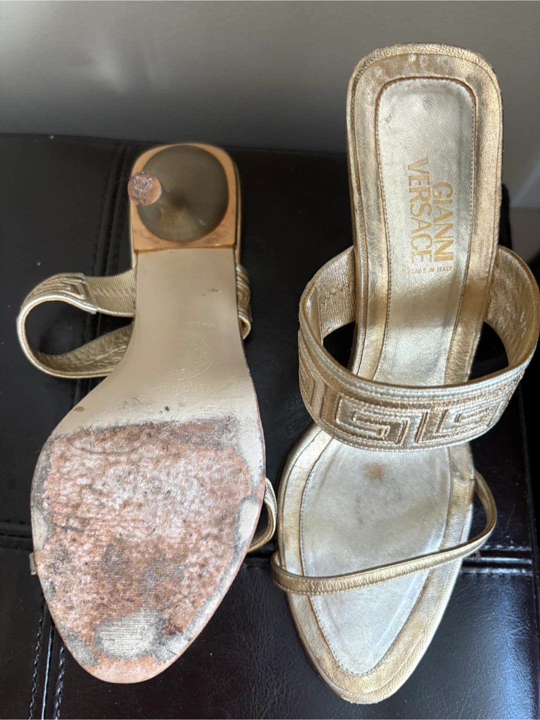 Gianni Versace Gold Heeled Sandals - photo 4