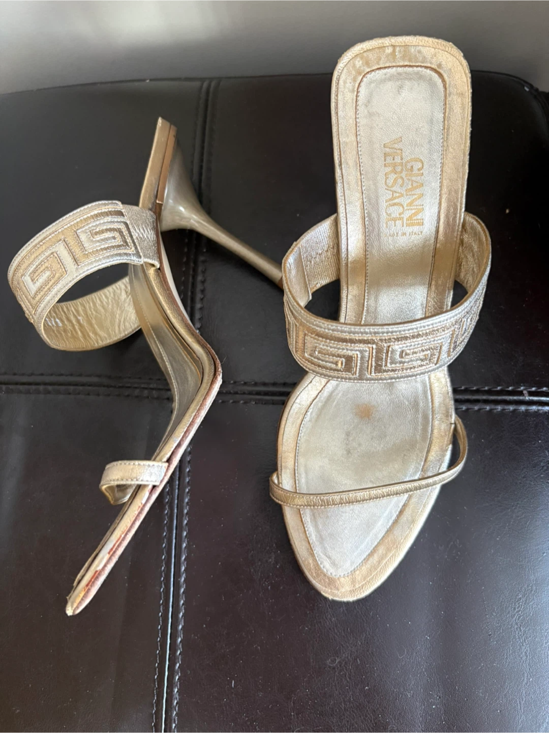 Gianni Versace Gold Heeled Sandals - photo 5