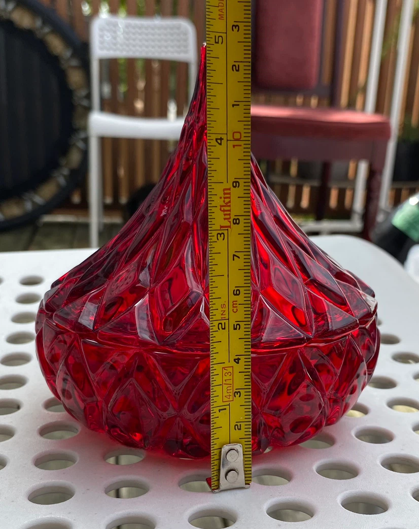 Red Glass Trinket Dish 🏈 - photo 4