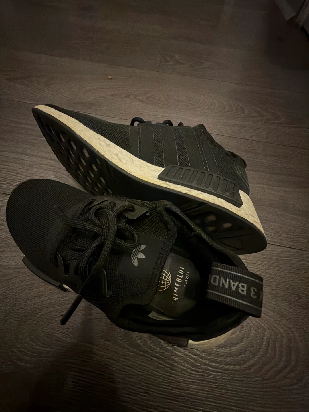 Adidas NMD Black Sneakers Size US 4.5🏈 - photo 2