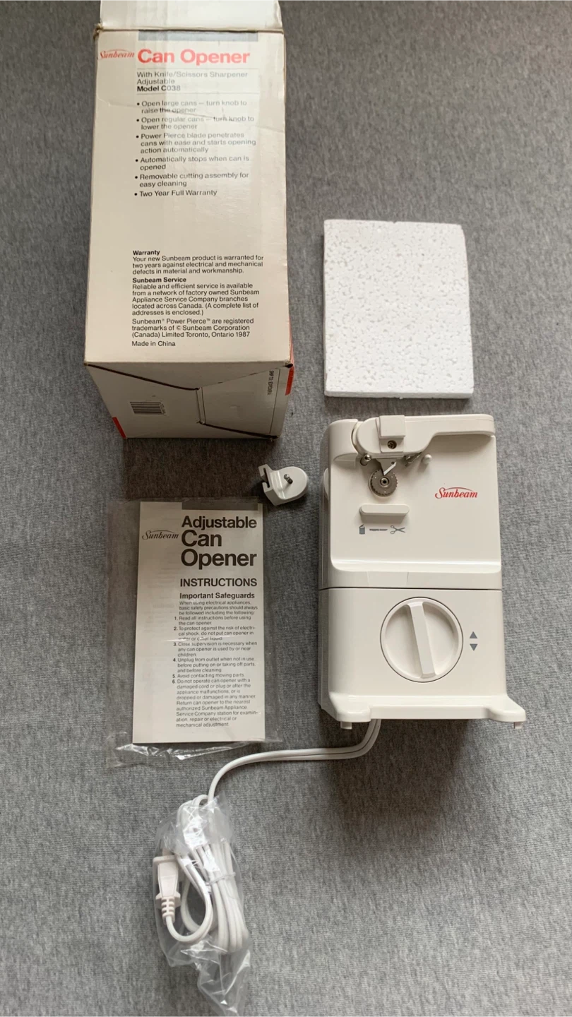 Sunbeam Adjustable Electric Can Opener 🏈 - photo 2