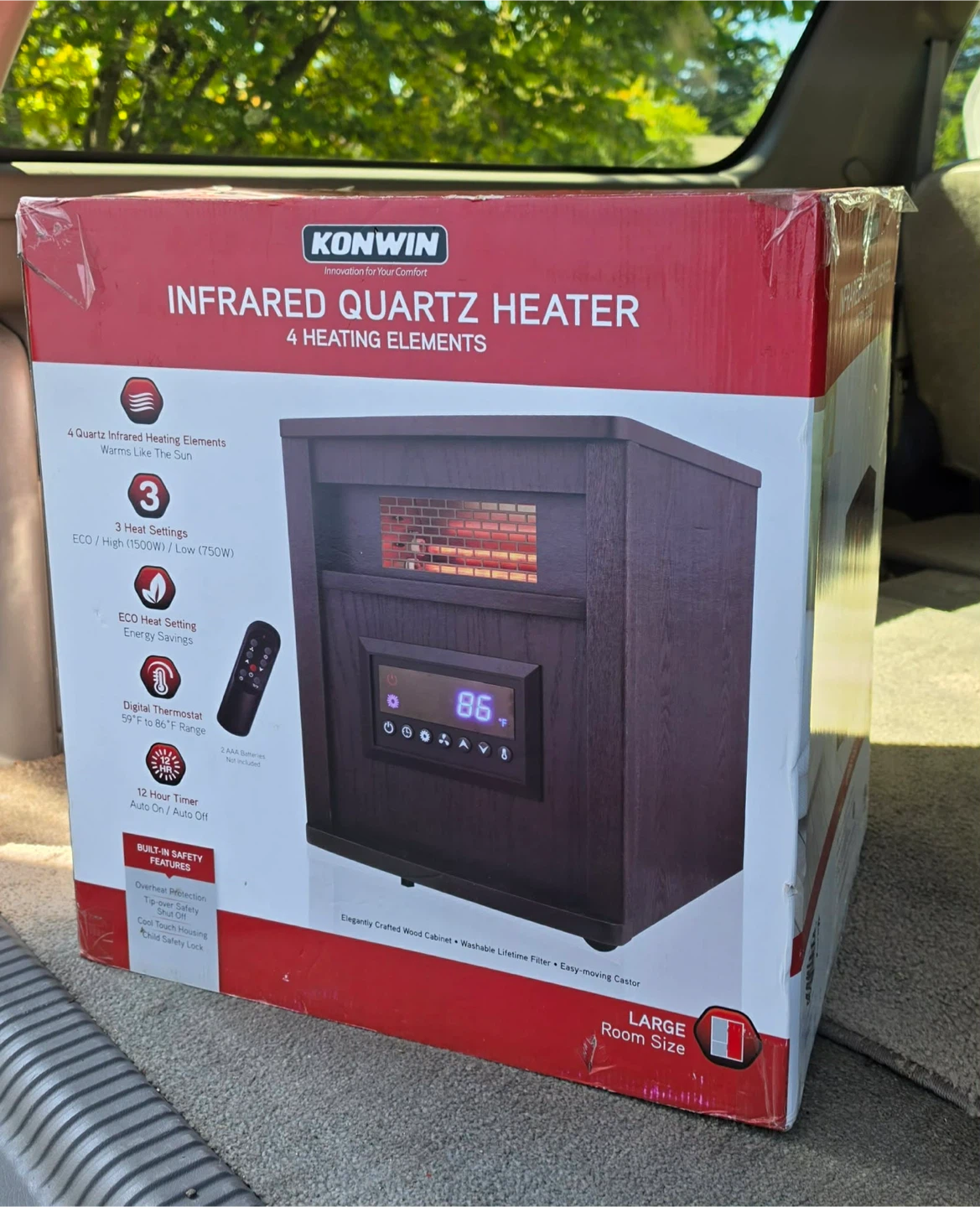 New Konwin infrared quartz heater