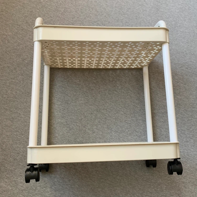 White 2-Tier Rolling Storage Cart 🏈