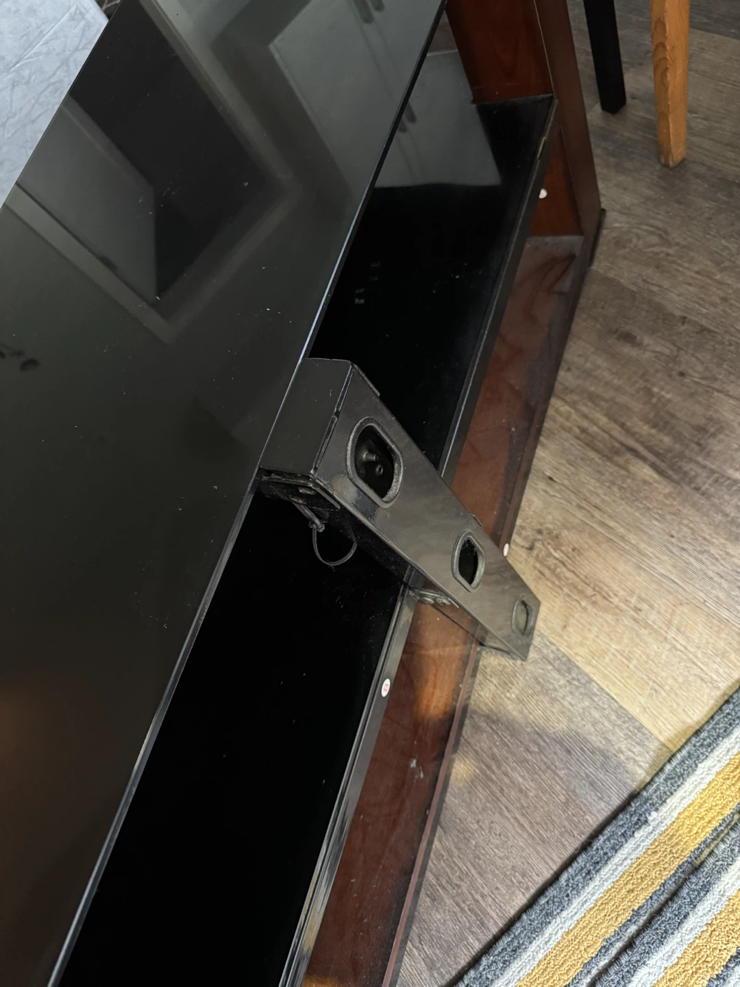Black Glass and Wood TV Stand - photo 5