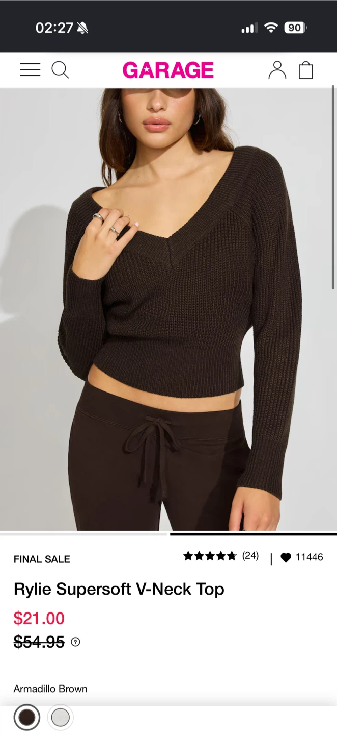 Garage Rylie Supersoft V-Neck Top Medium - photo 4