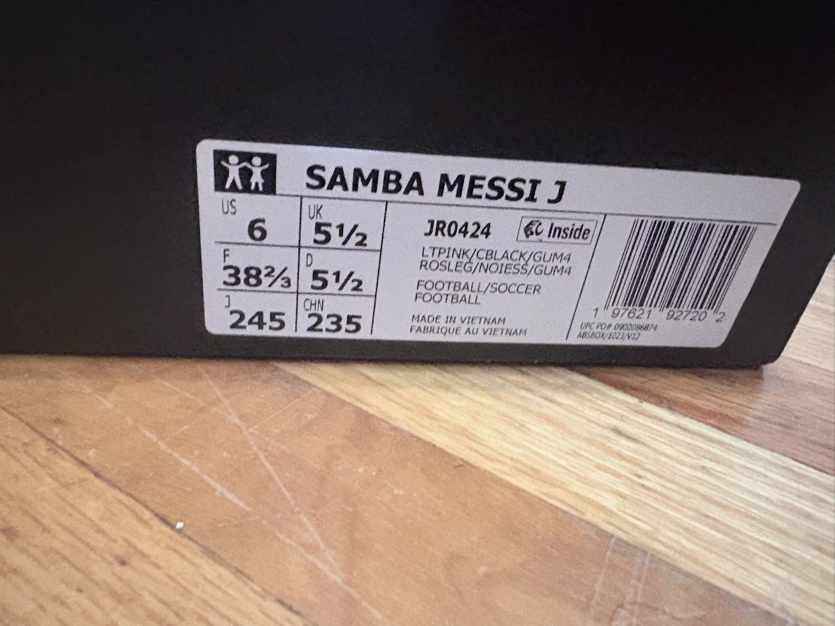 Adidas Samba Messi Junior Shoes Size 6 - photo 4