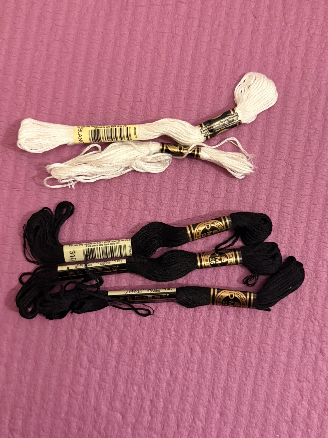 NEW✨🏈DMC Embroidery Floss Skeins Set-black&white - photo 2
