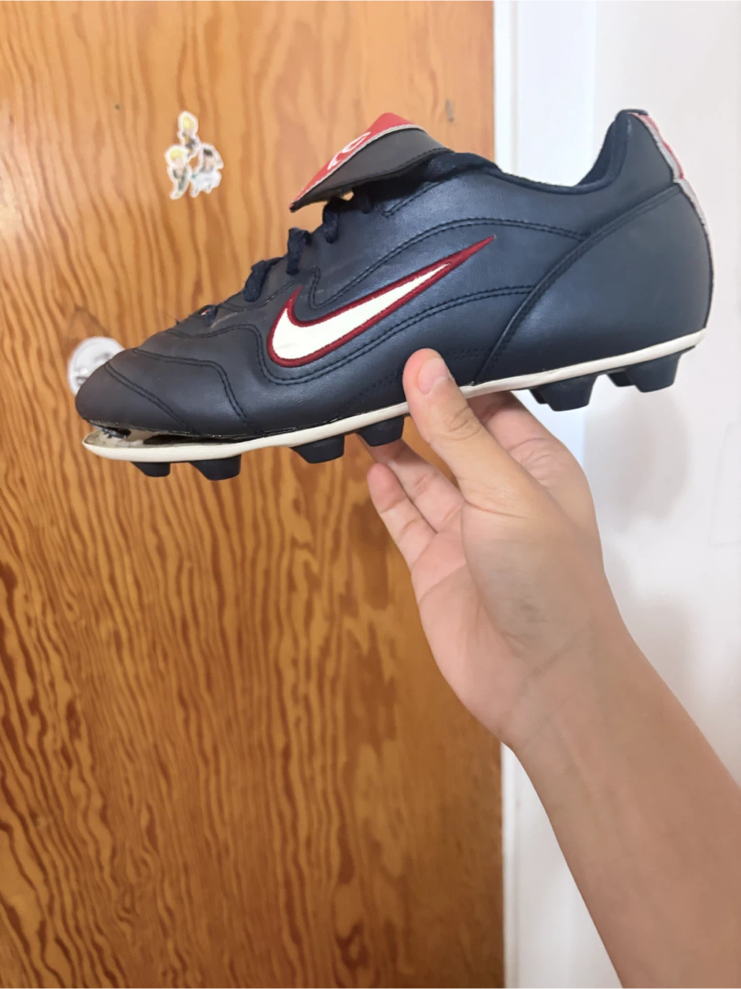 Nike Soccer Cleats Dark Blue and Red - photo 2