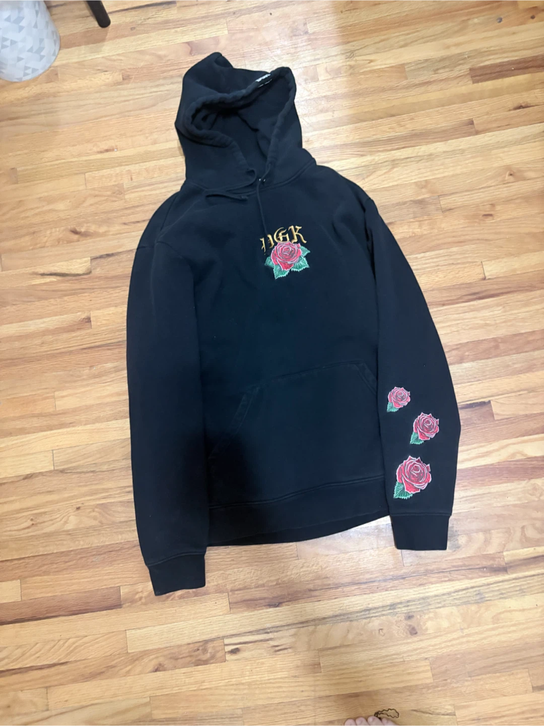 DGK Black Hoodie with Rose Graphic - photo 2