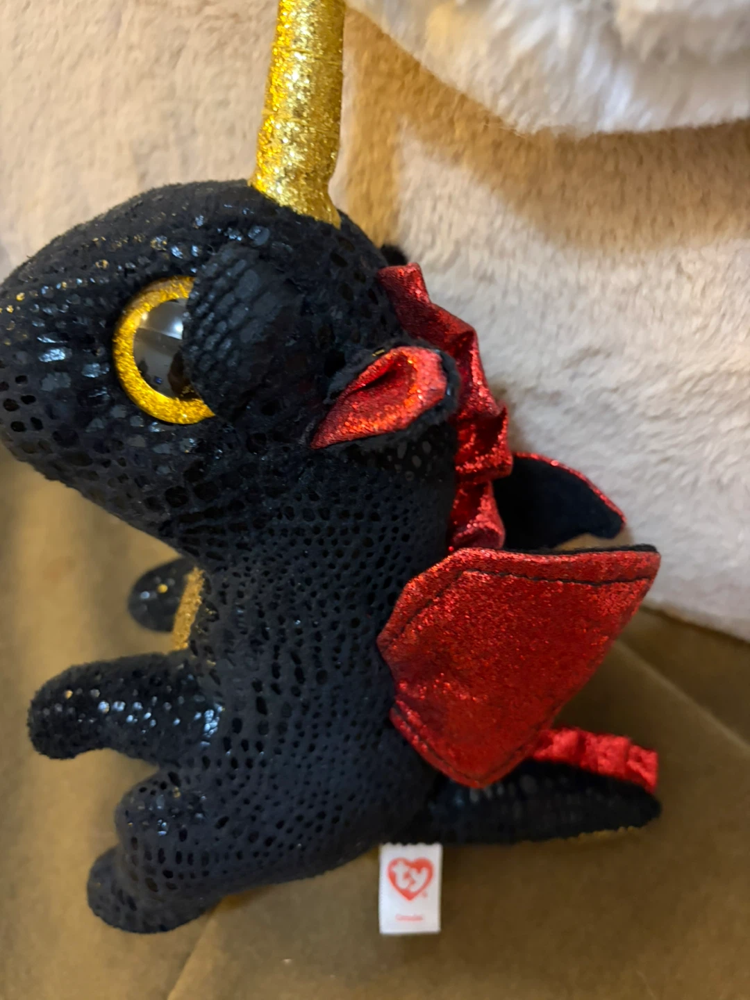 Ty Beanie Boos Black Dragon Plush