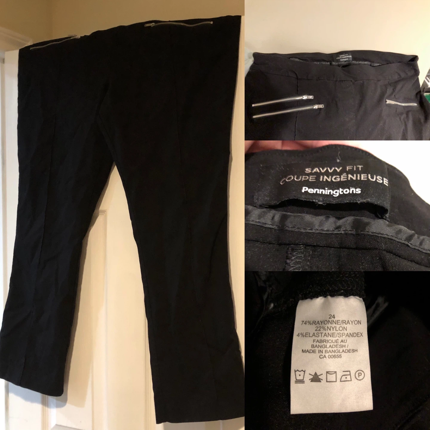Penningtons Savvy Fit Black Pants Size 24 🏈