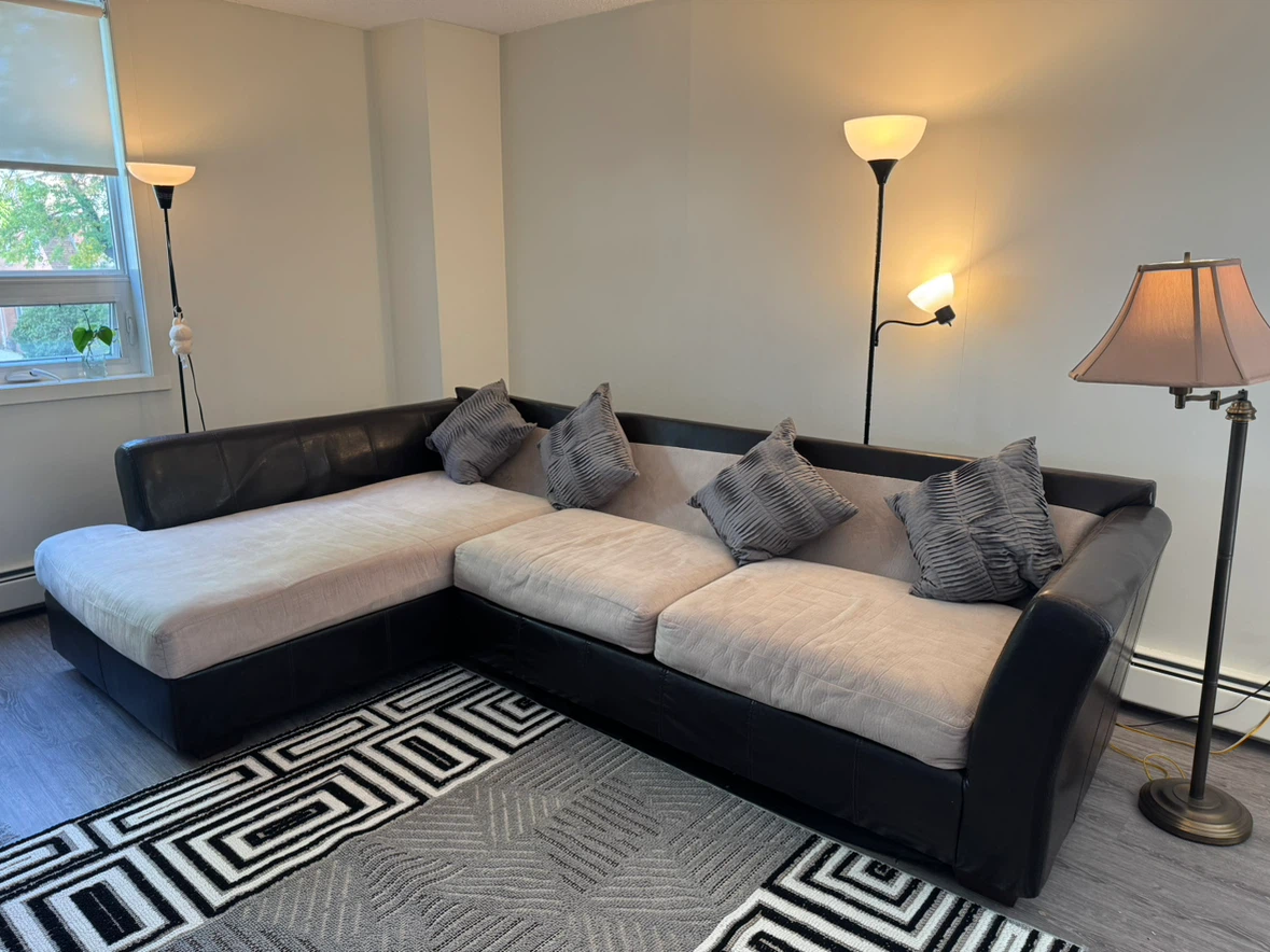 Dark brown and Beige Sectional Sofa - photo 2