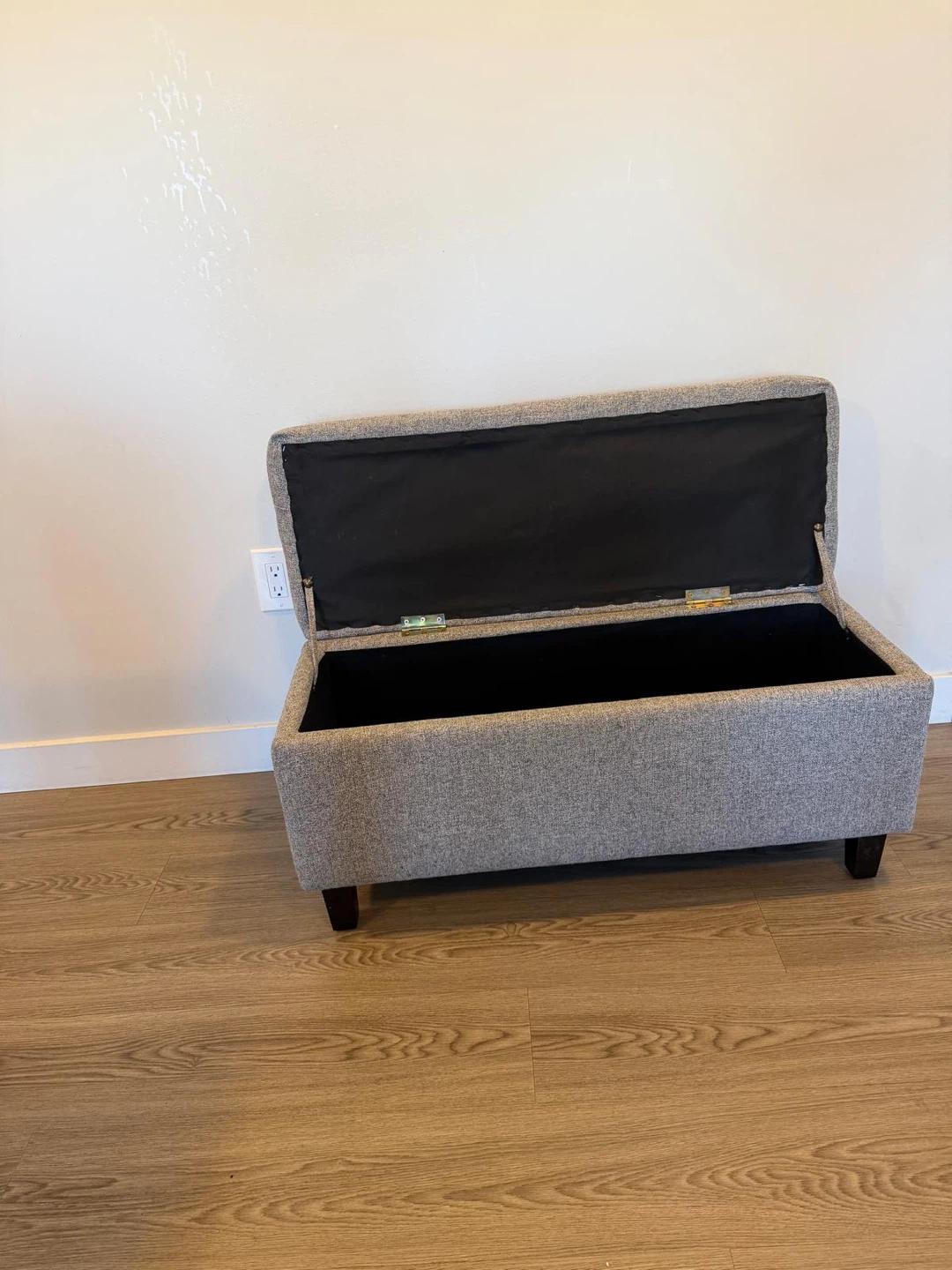 Grey Fabric Storage Ottoman