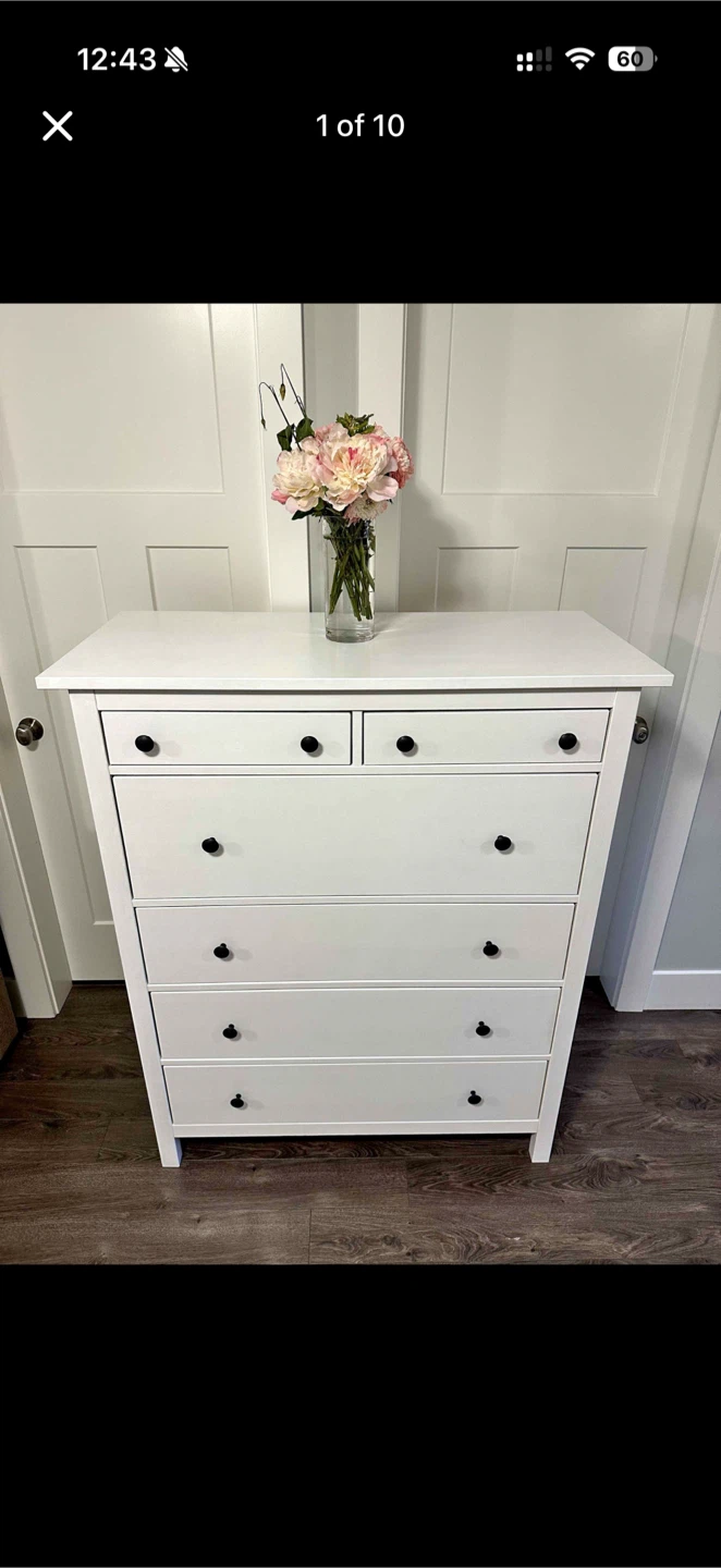 IKEA HEMNES White 6-Drawer Dresser