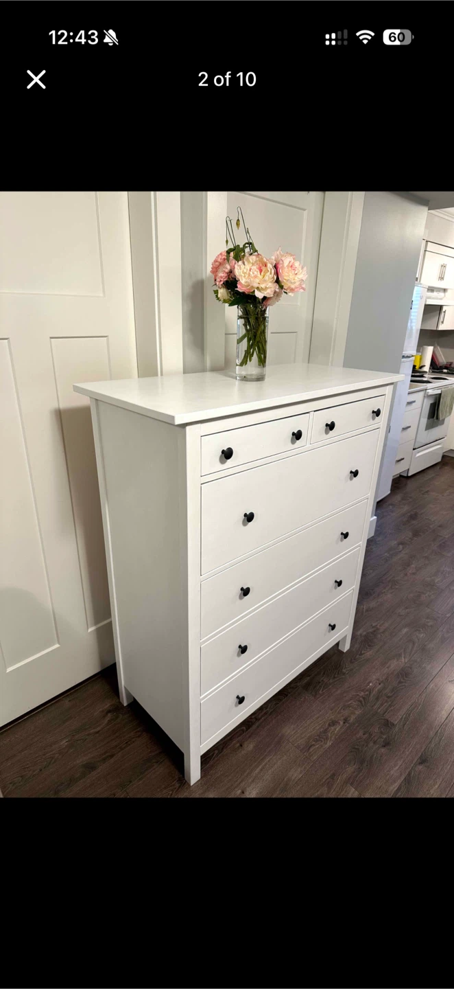IKEA HEMNES White 6-Drawer Dresser - photo 2