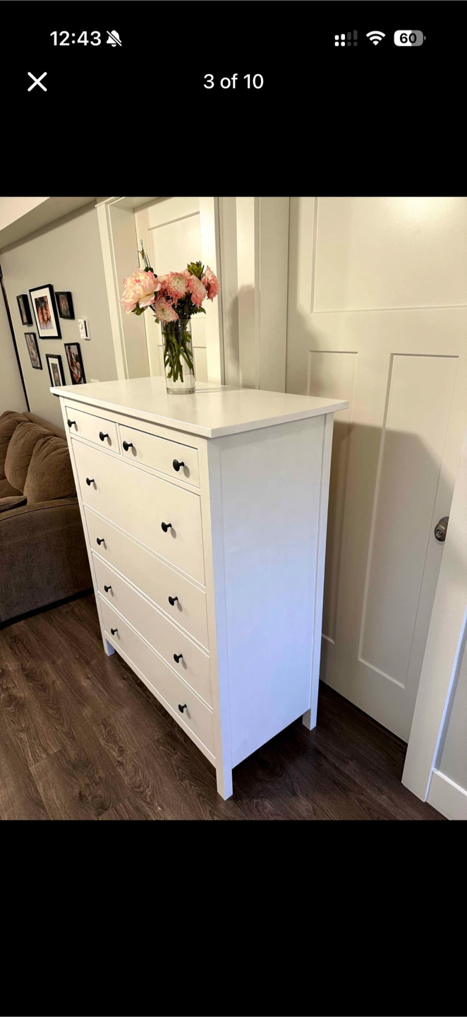 IKEA HEMNES White 6-Drawer Dresser - photo 3