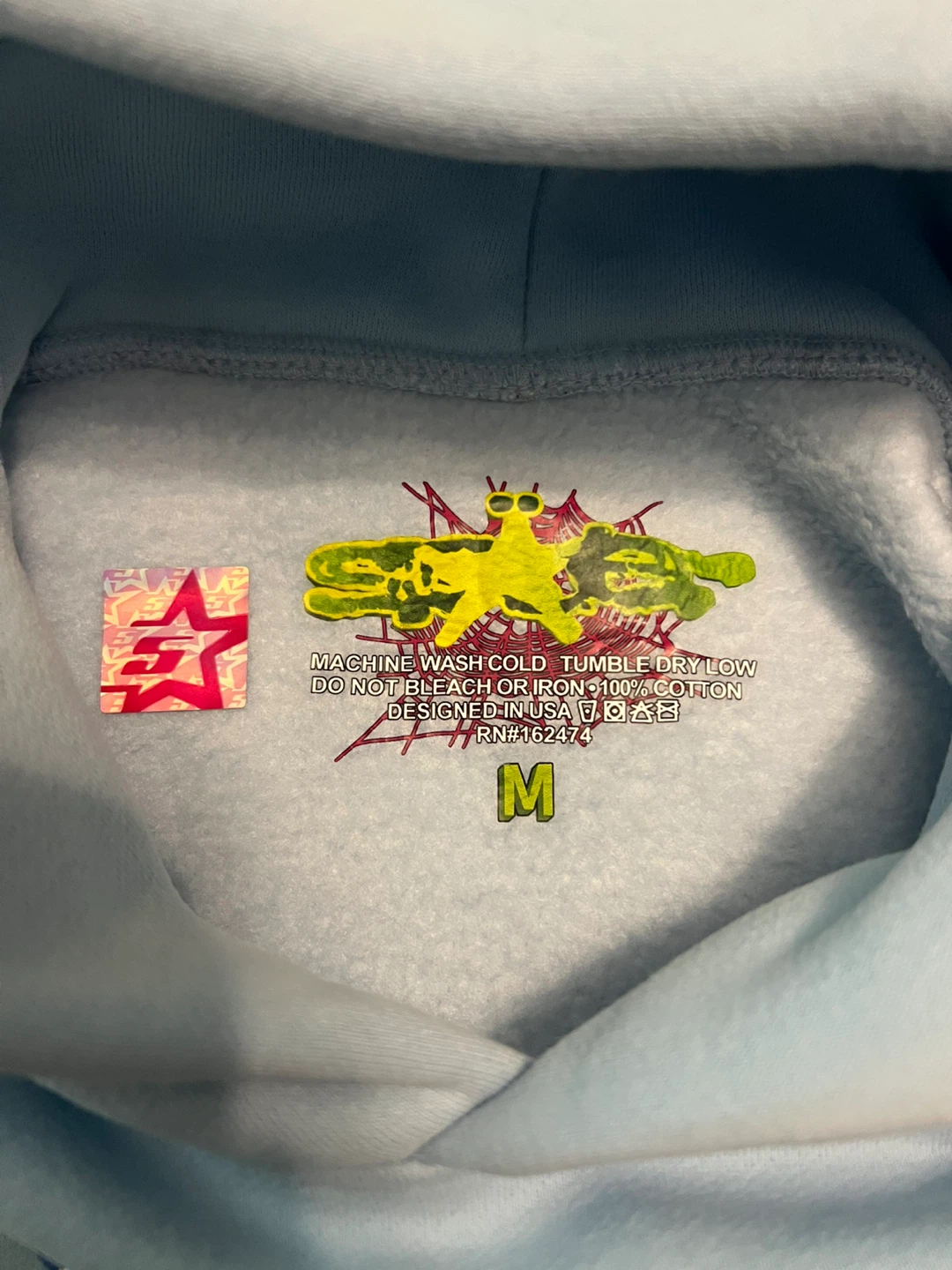 Sp5der Light Blue Hoodie - photo 2