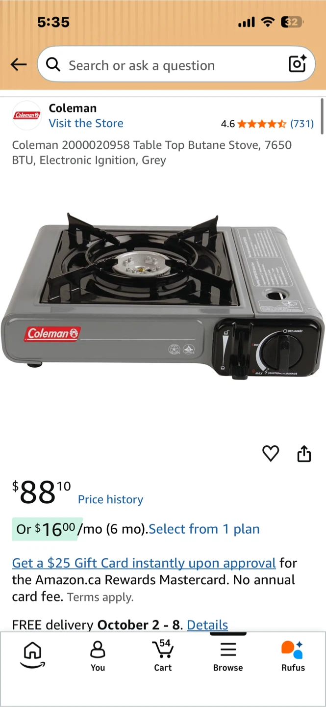 Coleman Table Top Butane Stove - photo 2