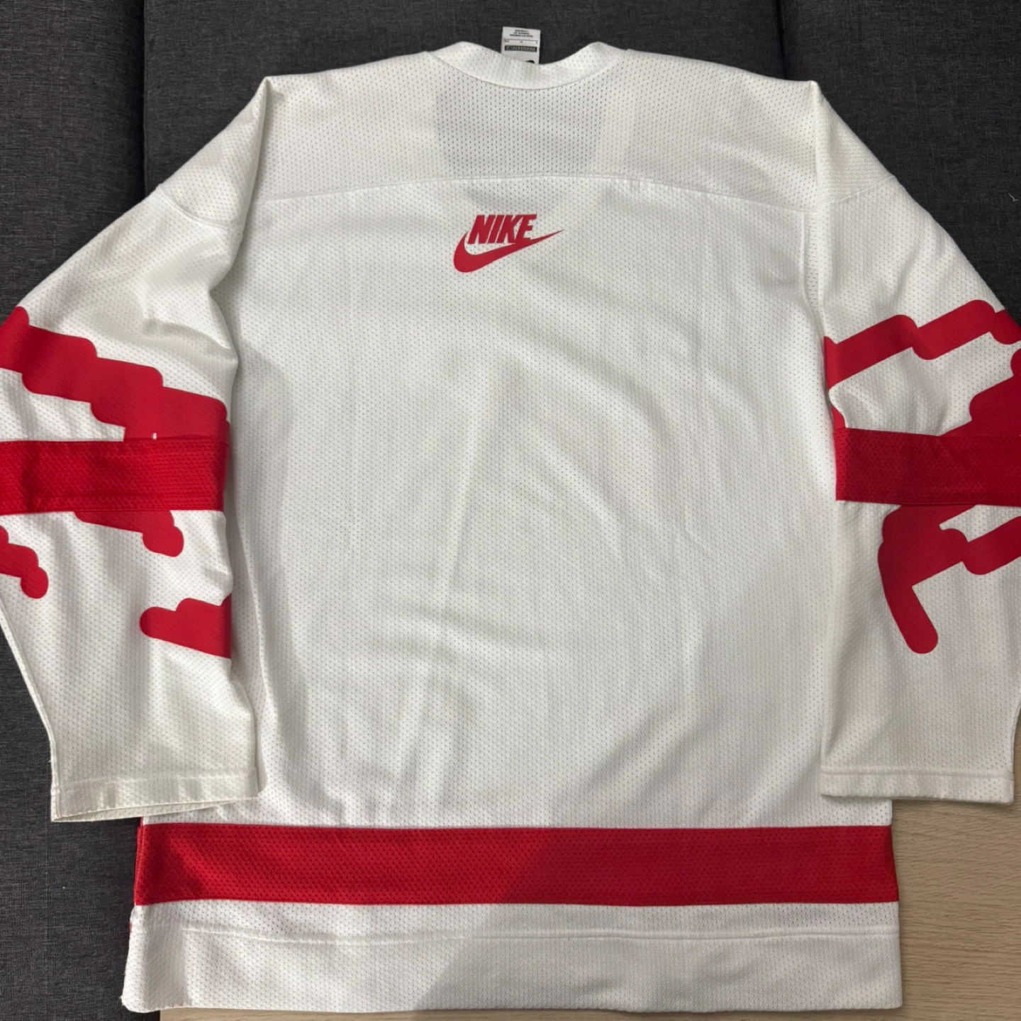 Nike Oversized Mesh Jersey White and Red - photo 3