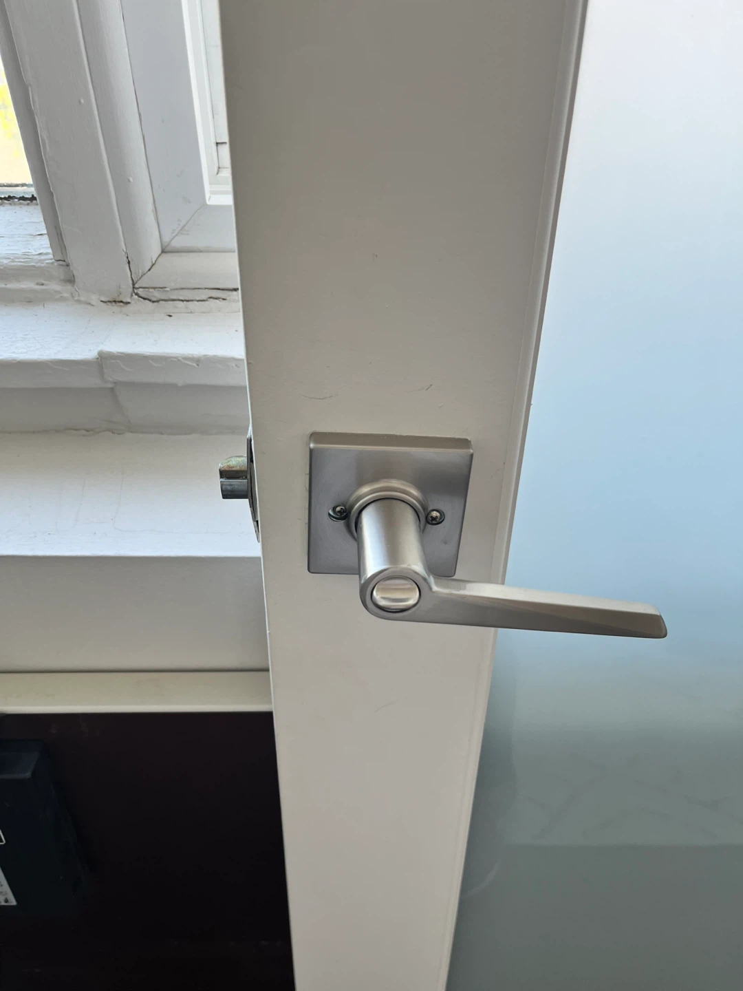 Weiser Lever Door Handle and Frosted Glass Panel - photo 5