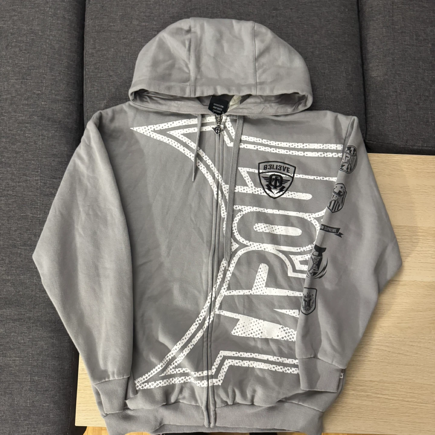 Tapout Grey Zip-Up Hoodie