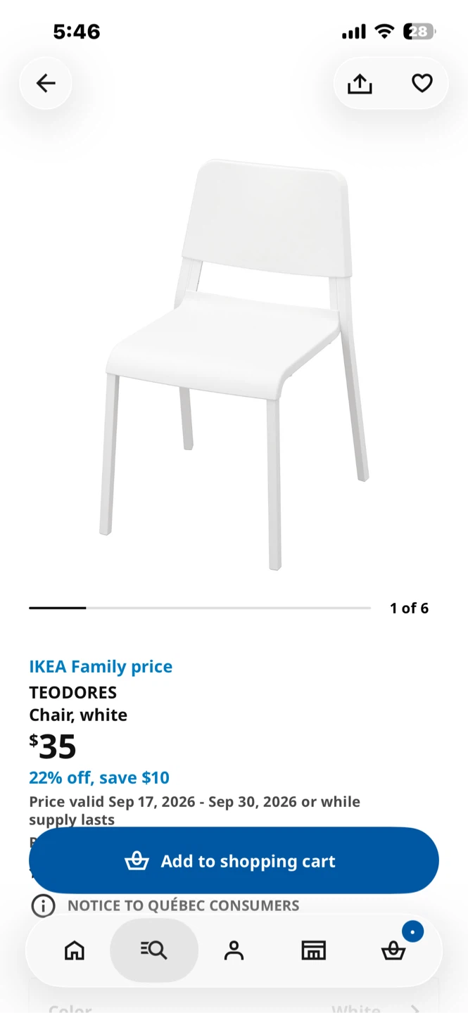 IKEA TEODORES Chair, White - photo 2